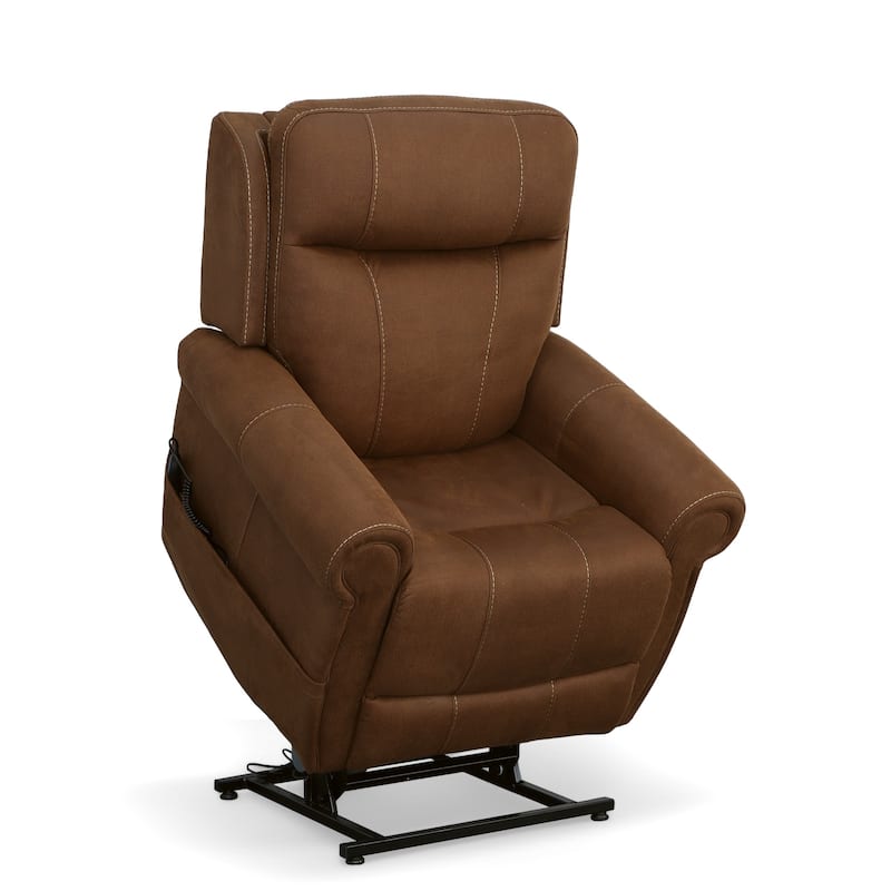 Stewart Amber Brown Power Lift Recliner with Power Headrest & Lumbar by Flexsteel