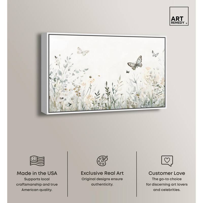 Butterfly Field Canvas by Art Remedy