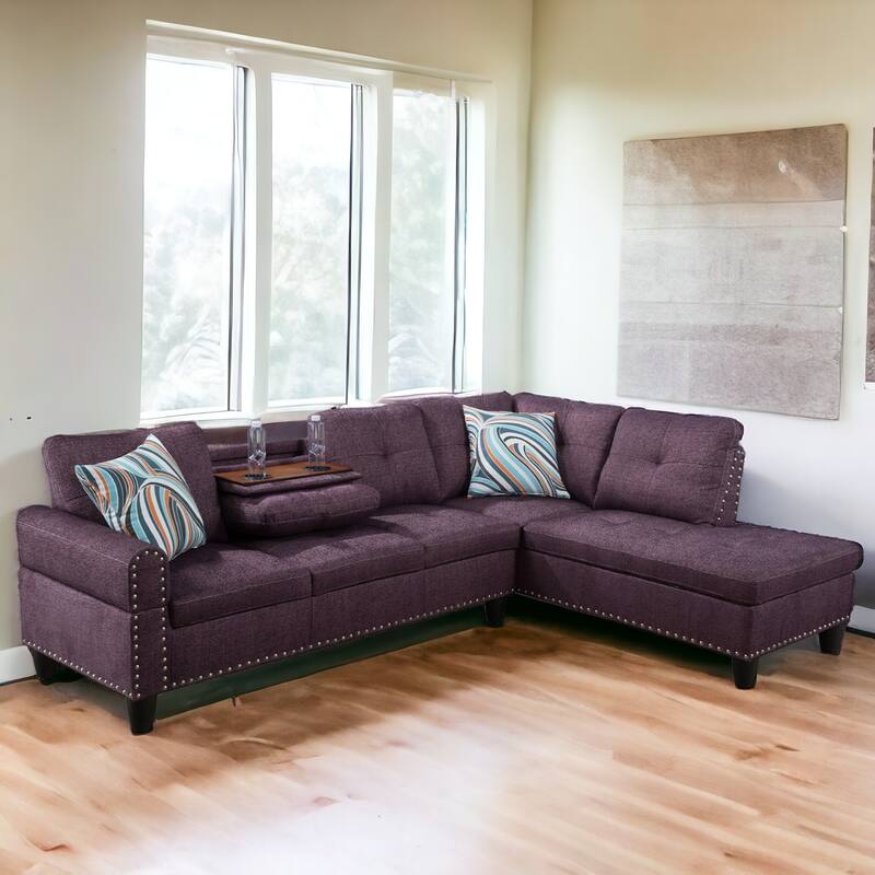 KISRAIS 97.5" Wide 2-Piece Upholstered Sectional Sofa Set for Small Space