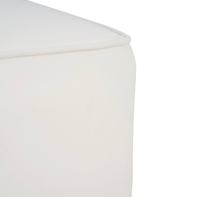 Upholstered Square Ottoman - Cream Soft Neutral Home Decor