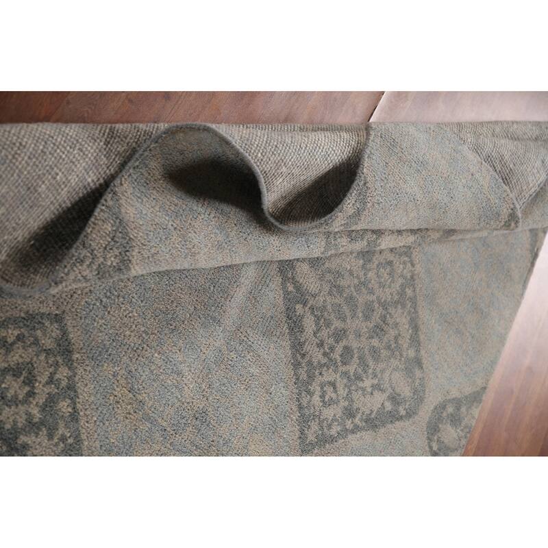 Geometric Moroccan Indian Area Rug Hand-Knotted Wool Carpet - 5'1"x 7'11"