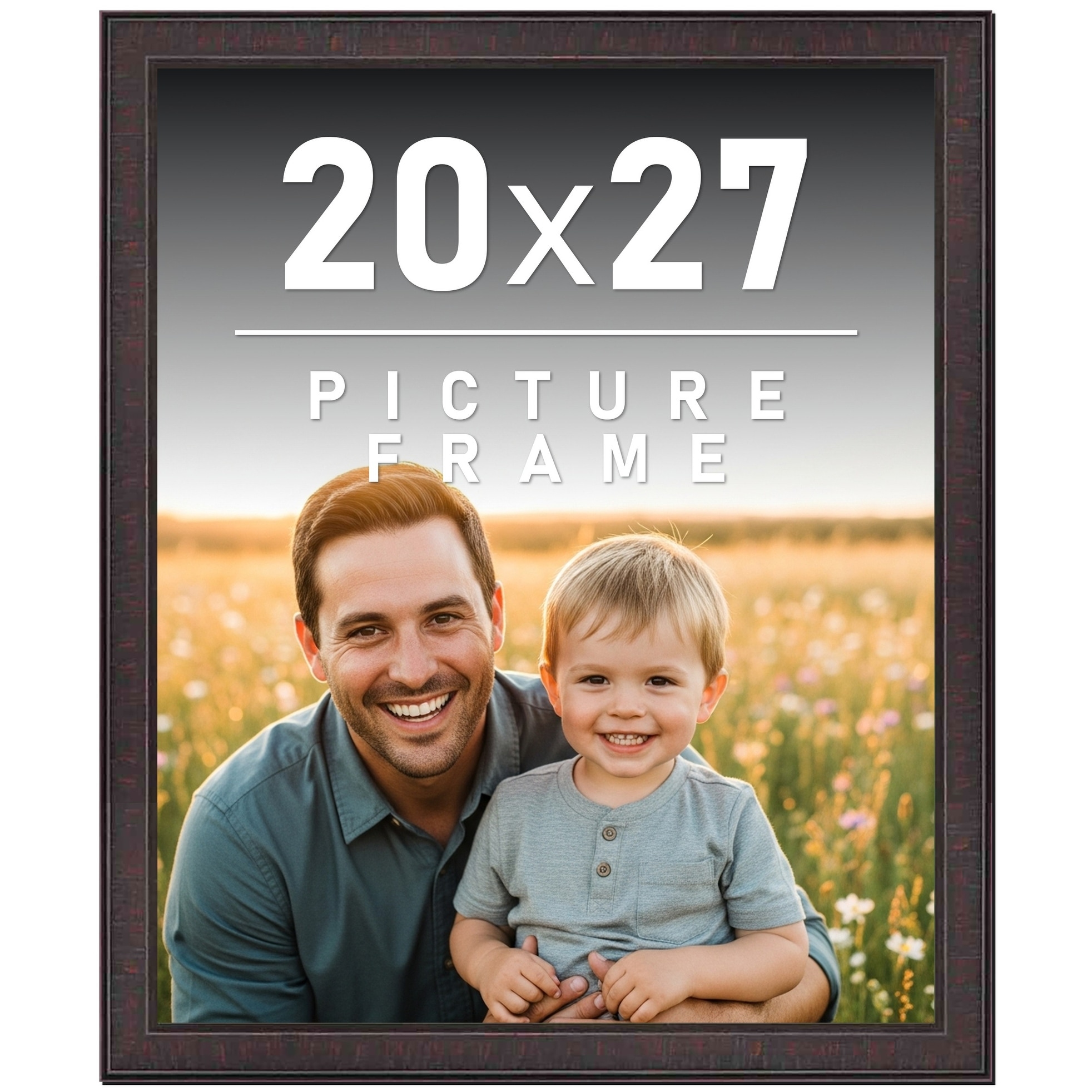 20x27 Frame Brown Solid Wood Picture Frame - Puzzle Frame 20x27 Modern