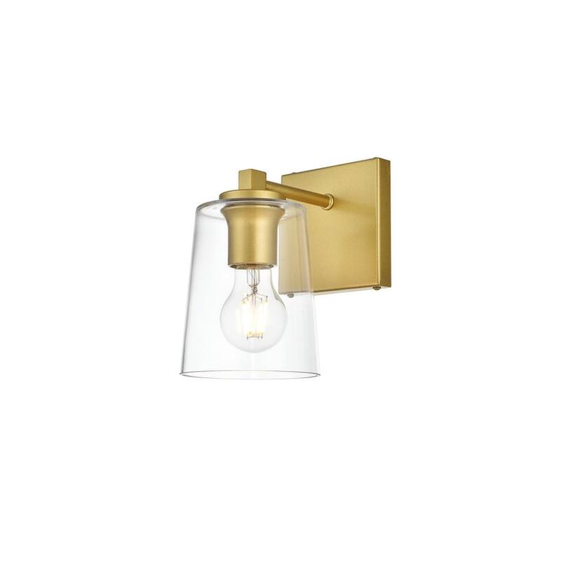 Kelly 1 Light Black and Clear Bath Sconce