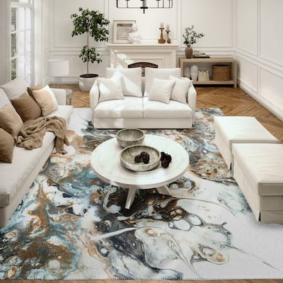 Indoor/ Outdoor Addison Karina Abstract Washable Area Rug