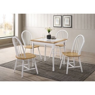 Carlene 5-piece White Square Windsor Dining Table Set - Bed Bath ...