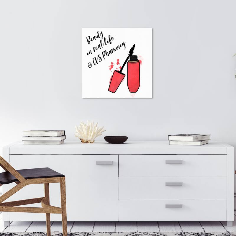 Wynwood Studio Canvas Fashion and Glam Mascara Love Red and Glam Wall Art Canvas Print - 20 x 20