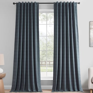 Exclusive Fabrics Lounge Embossed Velvet Curtains - Room Darkening Rod Pocket Curtain for Bedroom & Living Room (1 Panel)