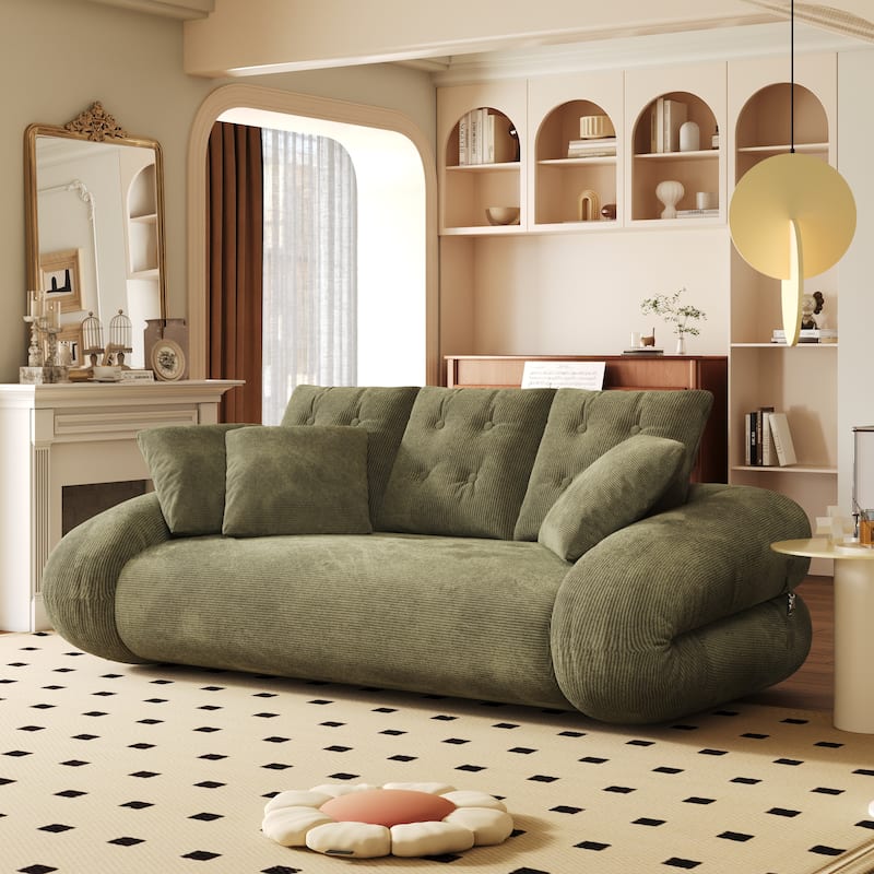 Foldable Corduroy Sleeper Sofa Bed