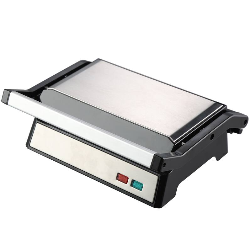 Electric Nonstick Dual Cooking Plate Panini Grill Machine with Drip Tray