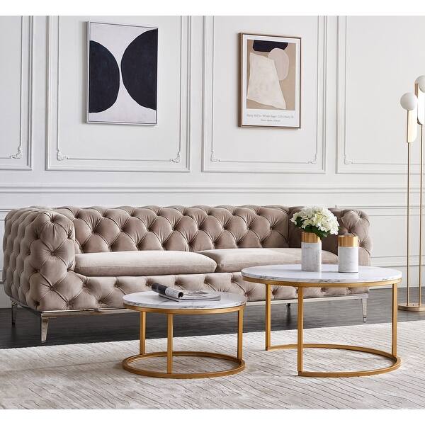 Shop Industrial Nesting Tables Living Room Coffee Table Sets Of 2 Wood Metal Legs Overlapping Ending Tables White Overstock 31524560