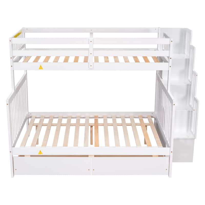 Bunk Bed with 2 Drawers and Staircases