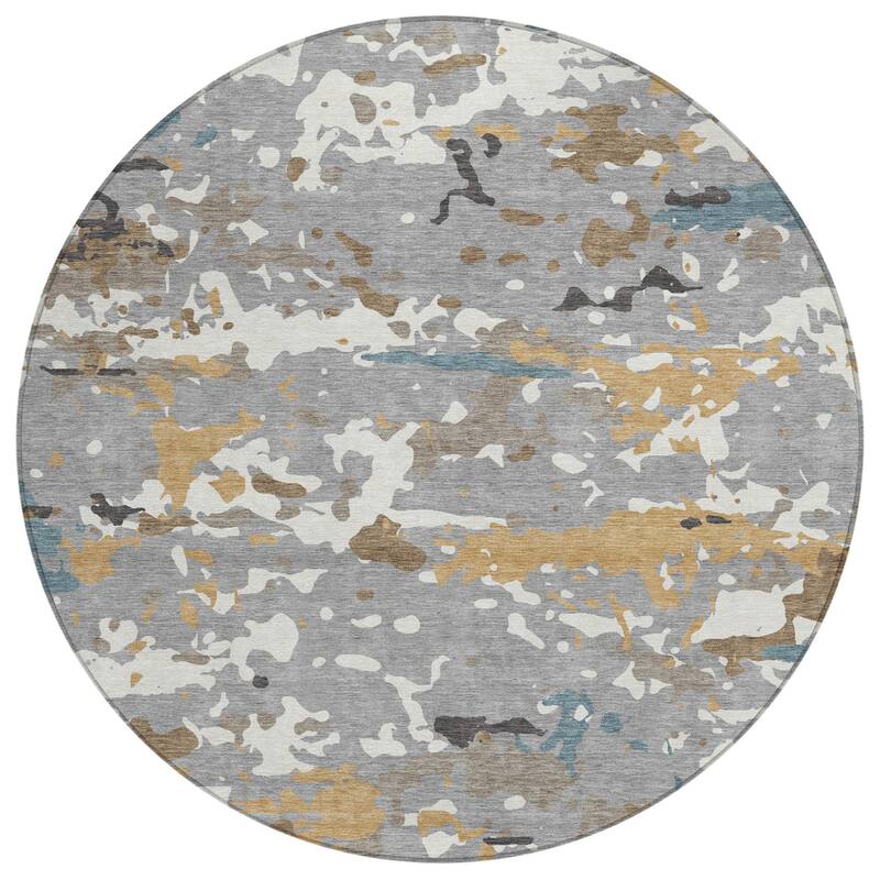 Machine Washable Indoor/ Outdoor Modern Calhan Chantille Rug