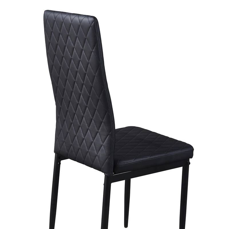 Modern Minimalist Fireproof Leather Dining Chair,Set of 6