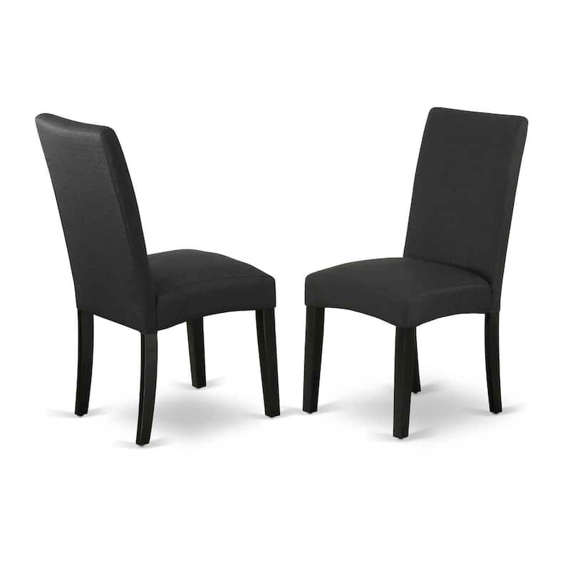 3-Piece Black and Cherry Finish Solid Wood Top - Dining Room Set with High Back - Seats-4