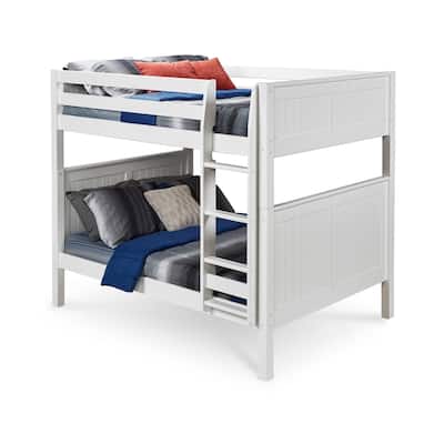 Full Over Full Bunk Bed - Grey Finish - Solid Wood - Mastery Headboard