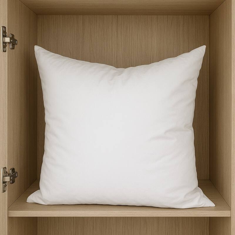 18" White Cotton Down Blend Throw Pillow Insert - Down - 18 in. x 18 in.  x 4 in. - White - Accent