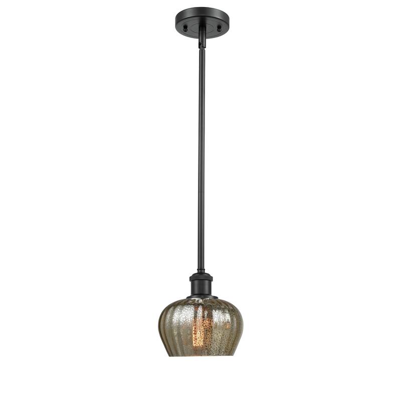 Innovations Lighting Fenton 7" Wide Mini Pendant - Oiled Rubbed Bronze / Smoked Fluted