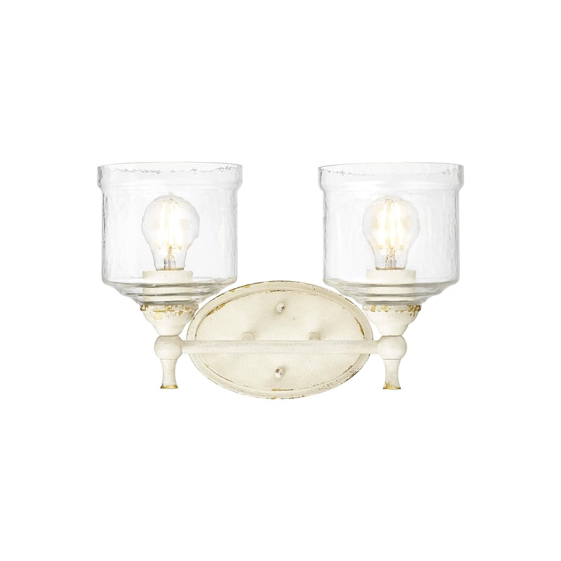 Golden Lighting Keating 2-light Vanity in Antique Ivory - White