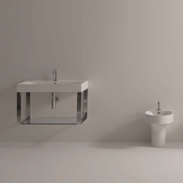 WS Bath Collections 27-5/8" Ceramic Wall Mounted / Vessel Bathroom