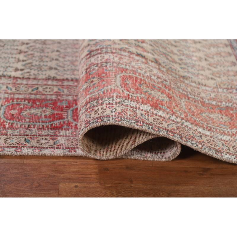 Hand-knotted Distressed Boteh Botemir Persian Area Rug Wool - 7'6" x 10'7"