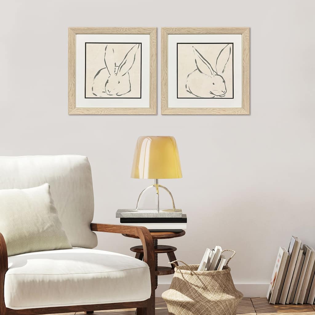 Paragon Linear Rabbit Framed Art - Set of 2
