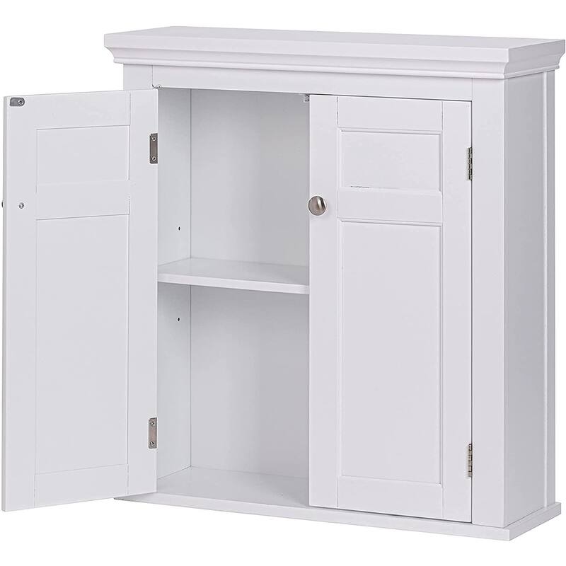 Spirich Home Bathroom Cabinet Wall Mounted with Doors and Shelves, 2 Doors Shuttered Wall Cabinet, Bathroom Wall Cabinet, White