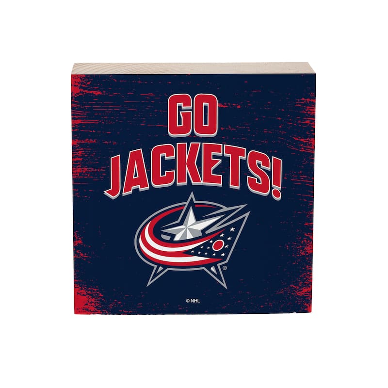 Columbus Blue Jackets Wooden Tabletop Mantel Shelf Sign