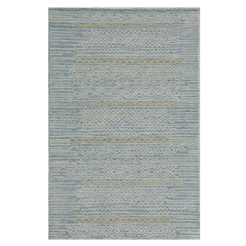 Domani Ridge Geometric Chevron Area Rug - 6'6" x 9'6" - Light Blue