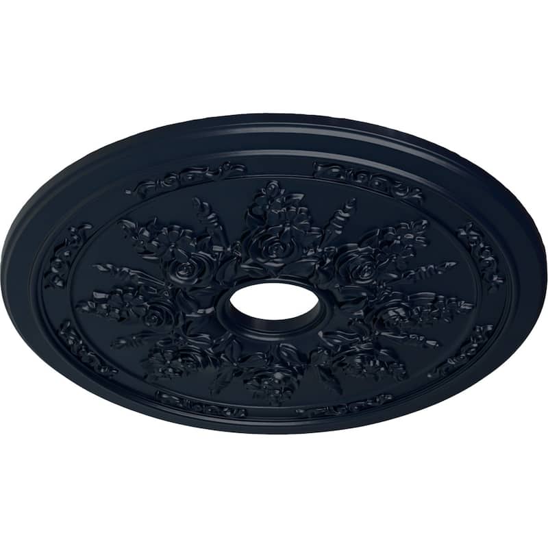 23 5/8"OD x 4"ID x 1 1/2"P Rose and Ribbon Ceiling Medallion