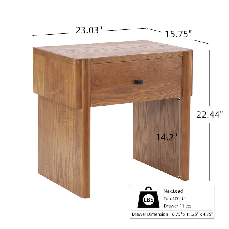 Christopher Knight Home - Modern Minimalist Wood Nightstand with Single Drawer