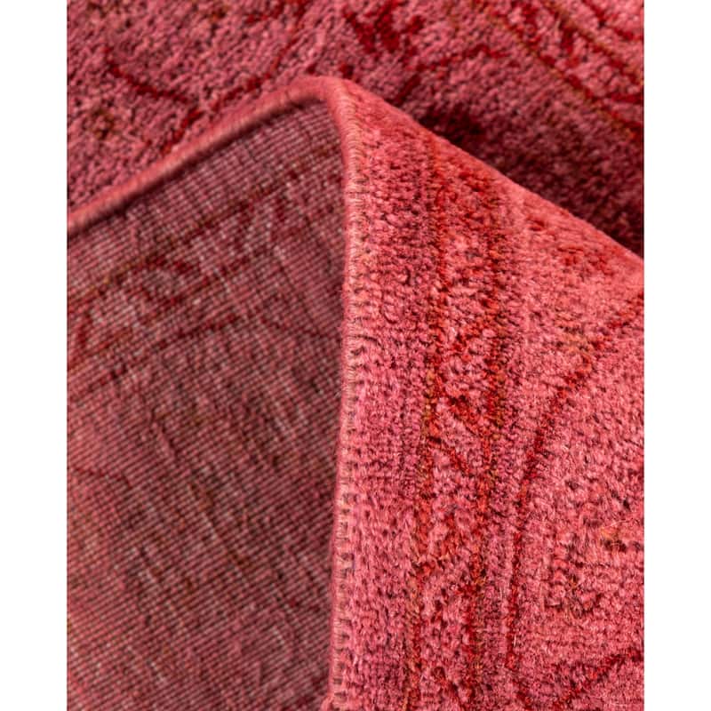 Overdyed One-of-a-Kind Hand-Knotted Area Rug - Pink - 2' 6" x 14' 2"
