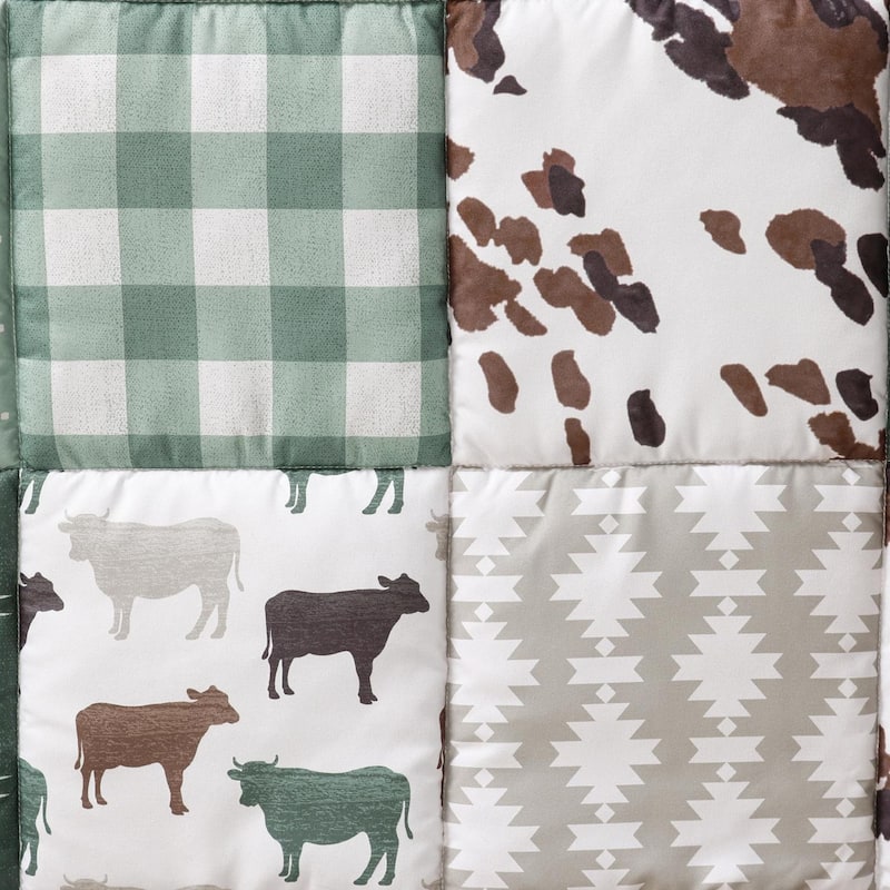 The Peanutshell Nursery Crib Bedding Set for Baby Boys, Boho Farm, 3 Pieces