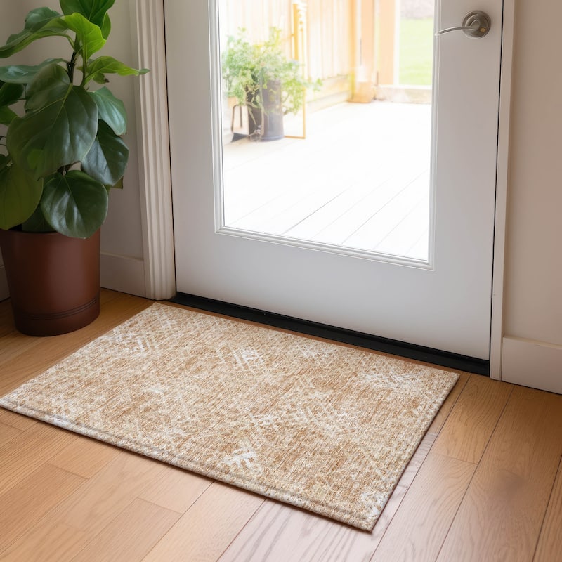 Machine Washable Indoor/ Outdoor Chantille Vintage Trellis Rug