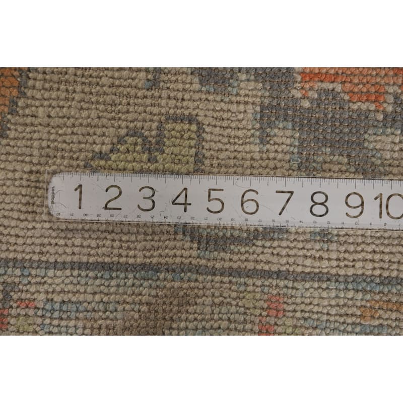 Hand Knotted Oriental 100% Wool Carpet Transitional All-Over Greys & Charcoal Oushak Area Rug - 12' 0'' X 8' 1''