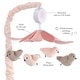 preview thumbnail 3 of 6, Lambs & Ivy Petals Pink/Gray Birds Musical Baby Crib Mobile Soother Toy