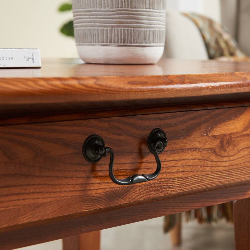 Leick Home One Drawer Oval Coffee Table with Shelf