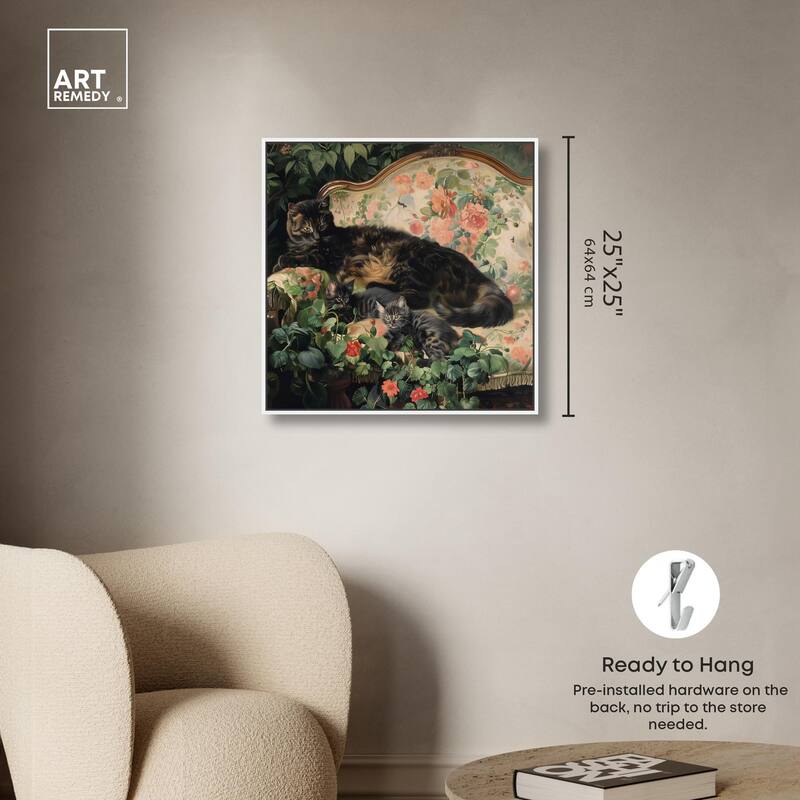 Lounging Cats II Canvas by Art Remedy