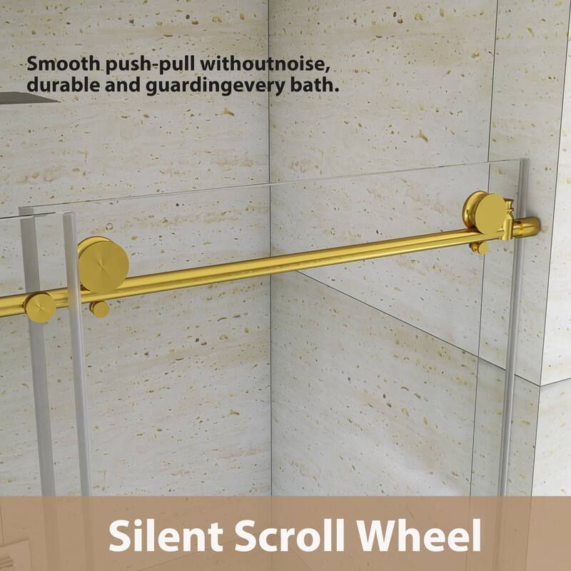 60" x 76" Sliding Frameless Shower Door - 60'' x 0.31'' x 76''