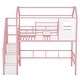 preview thumbnail 5 of 6, Pink Metal Loft Bed with Roof Design and Storage Box, Twin