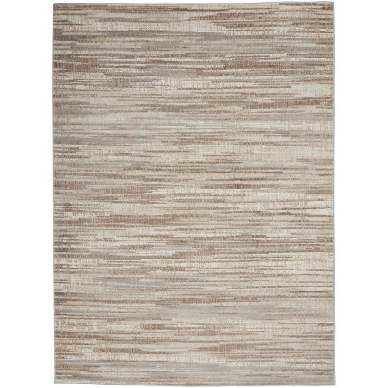 Buke Power Loomed Abstract Modern Non Skid Stain Resistant Low Pile Area Rug By HomeRoots