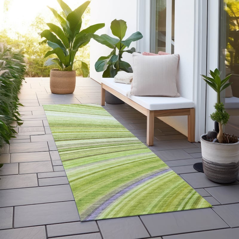 Machine Washable Indoor/ Outdoor Chantille Modern Burst Rug