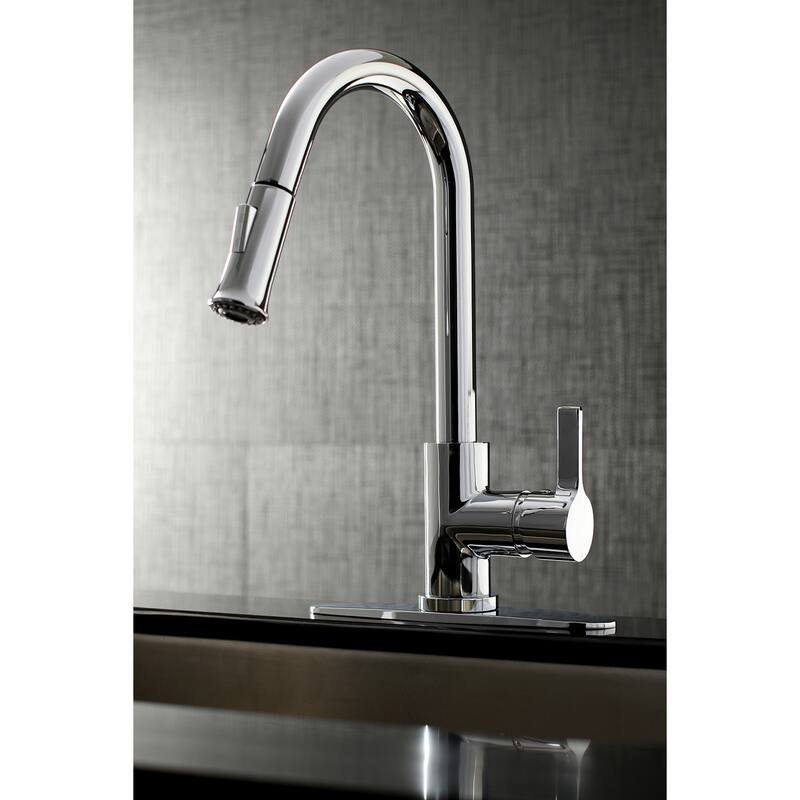 Kingston Brass Continental 1.8 GPM Single Hole Pull Down Kitchen