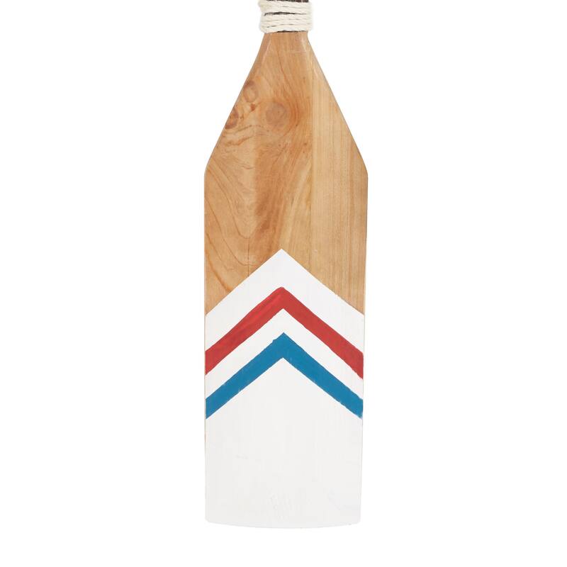 Wood Paddle Novelty Canoe Oar Home Wall Decor with Arrow Design and Rope Detail - White or Blue - Roche River Decor