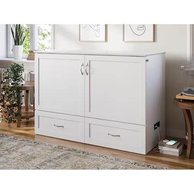 Hamilton Murphy Bed Chest with Storage Drawer and Built-In Charger