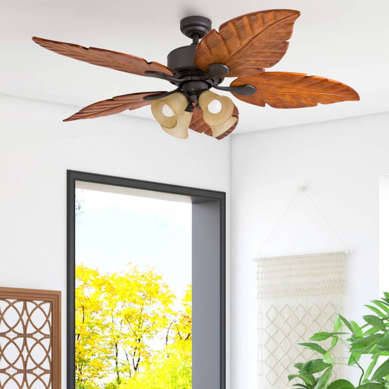 52" Prominence Home Bali Breeze Bronze Tropical LED Ceiling Fan with Light and Remote - Bronze - Hardwired
