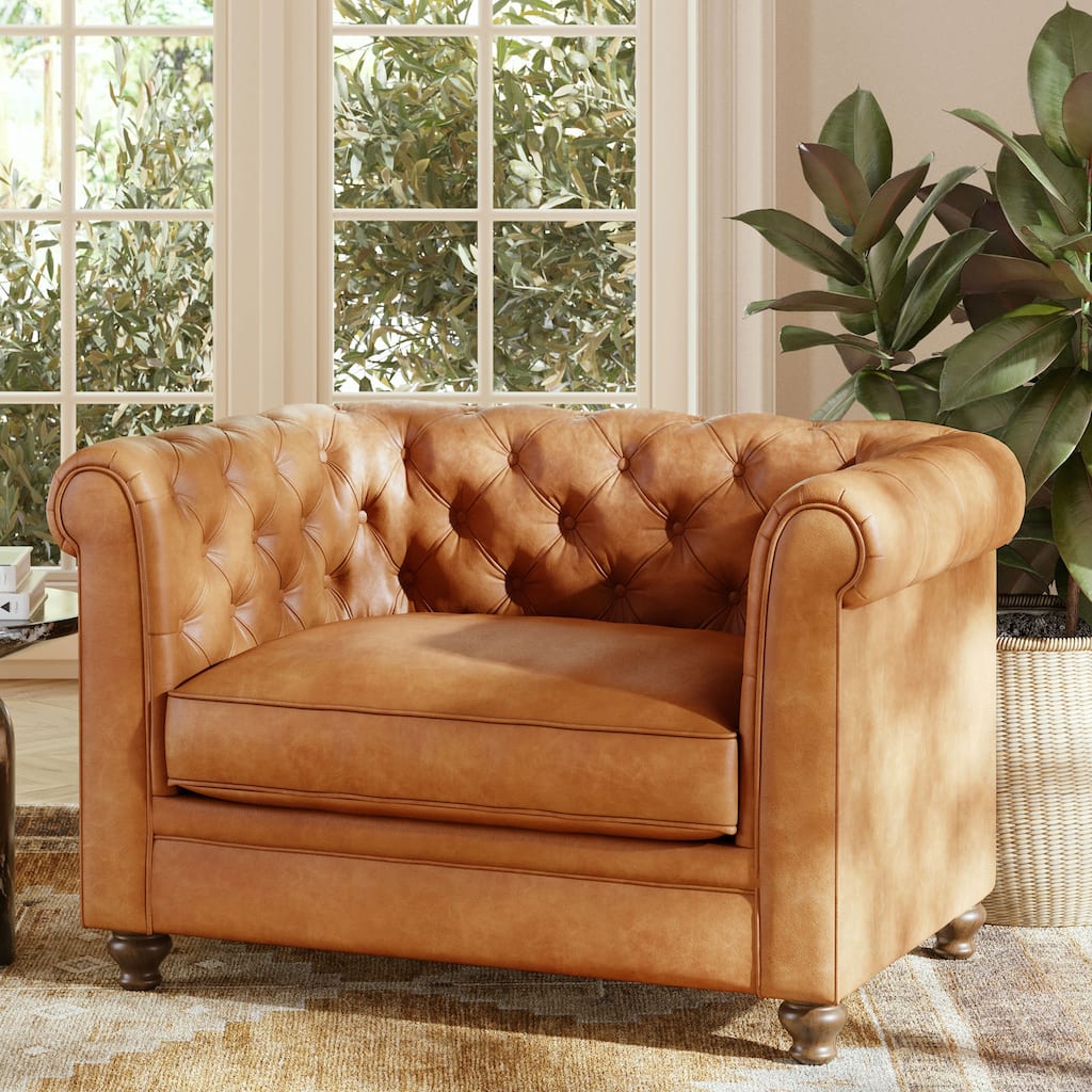 Poly & Bark Lyon Lounge Chair - Genuine Italian Leather