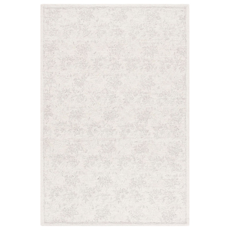 SAFAVIEH Handmade Ebony Kanta Wool Rug - 6' Square - Grey/Beige