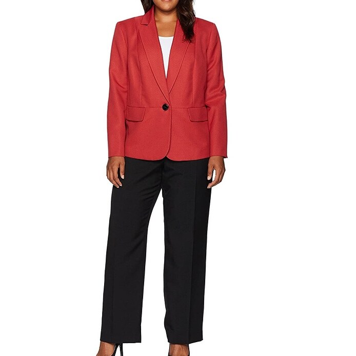 Le Suit Womens 2 Button Novelty Dot Pant Suit