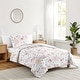 preview thumbnail 1 of 4, Pink Watercolor Floral Girl 2pc Twin-size Comforter Set - Blush Gray White Shabby Chic Rose Flower Grey Farmhouse Elegant