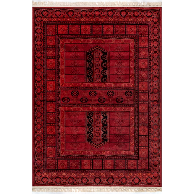 Nuloom Billie Traditional Paneled Fringe Area Rug